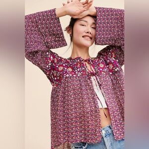Free People Purple Floral Jacket